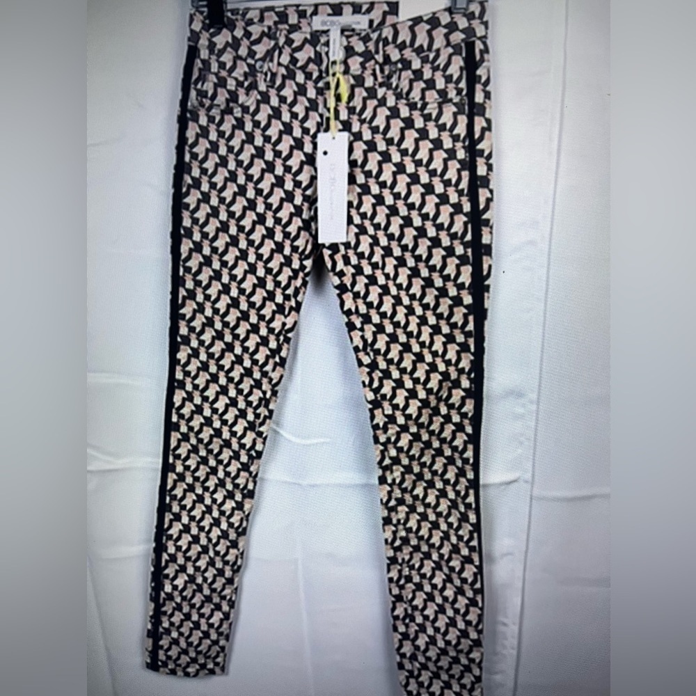 BCBGeneration Womens Youth The Jasper Skinny Pants Geometric Print size 23 NWT